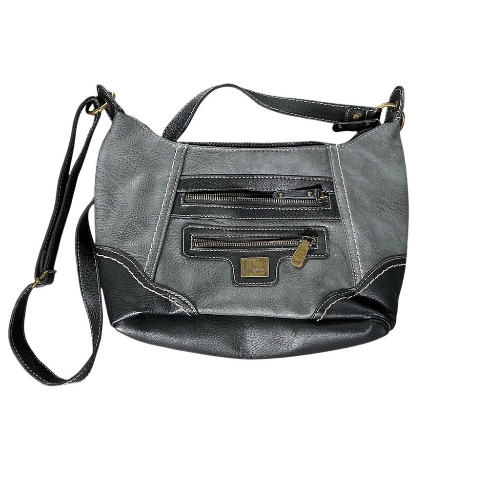B.O.C. Born Concept Crossbody Hobo Bag Womens Gray & Black Multi Pocket
